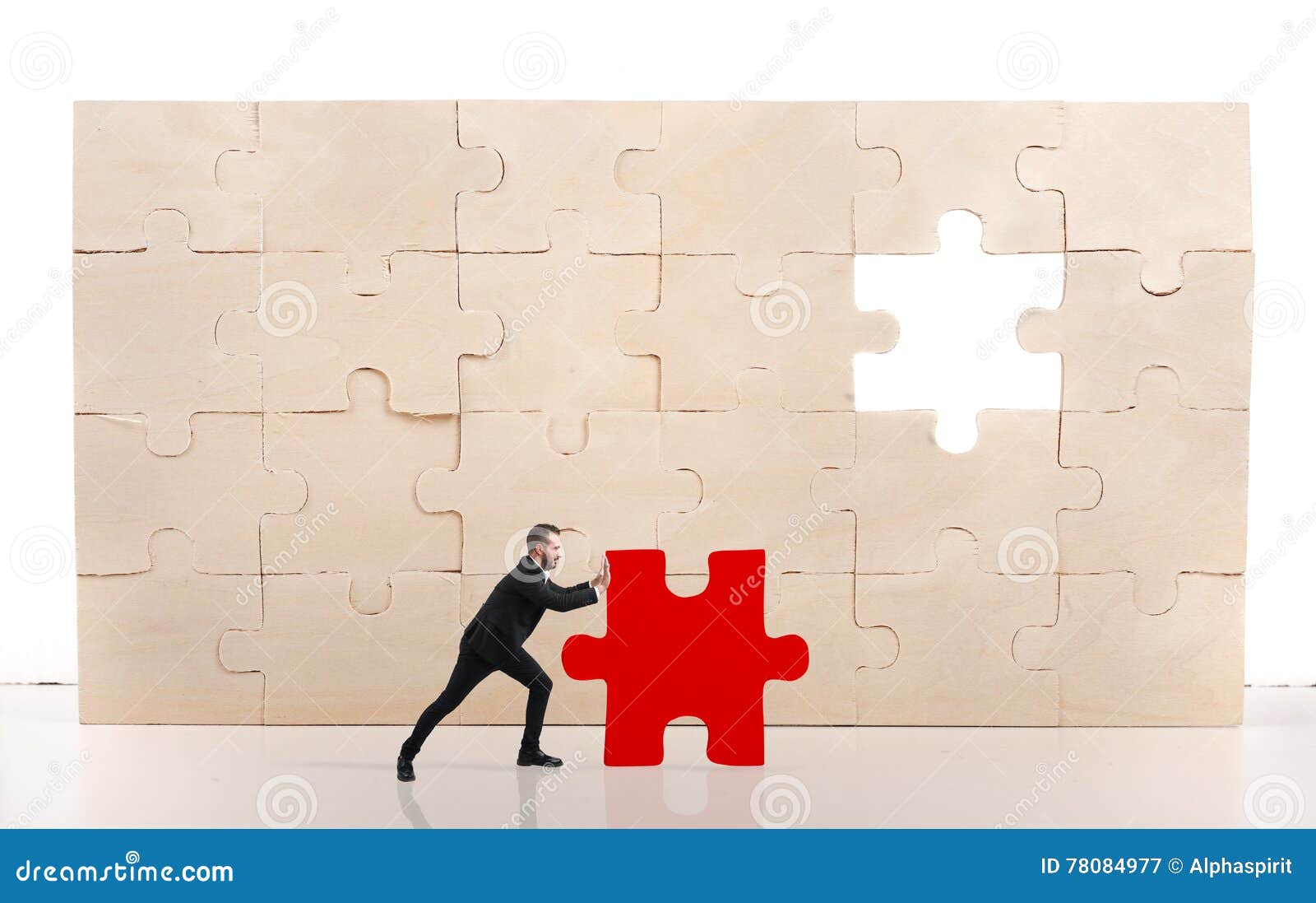 Complete a Puzzle with Missing Piece Stock Image - Image of connect