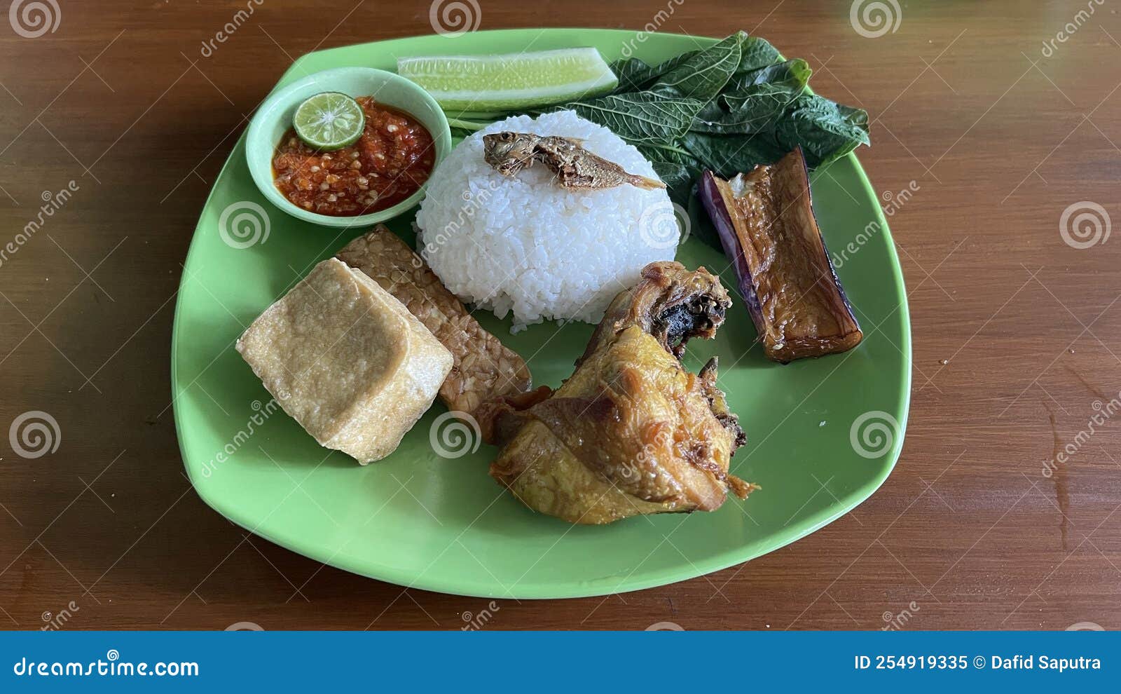 Complete Set of Indonesian Lunch Menu. Asian Food Stock Image - Image