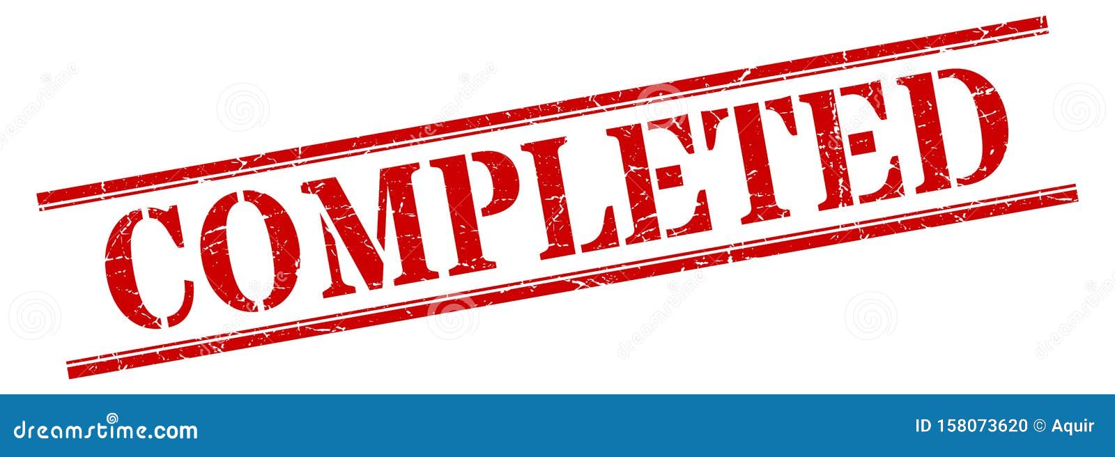 Completed stamp stock vector. Illustration of label - 158073620
