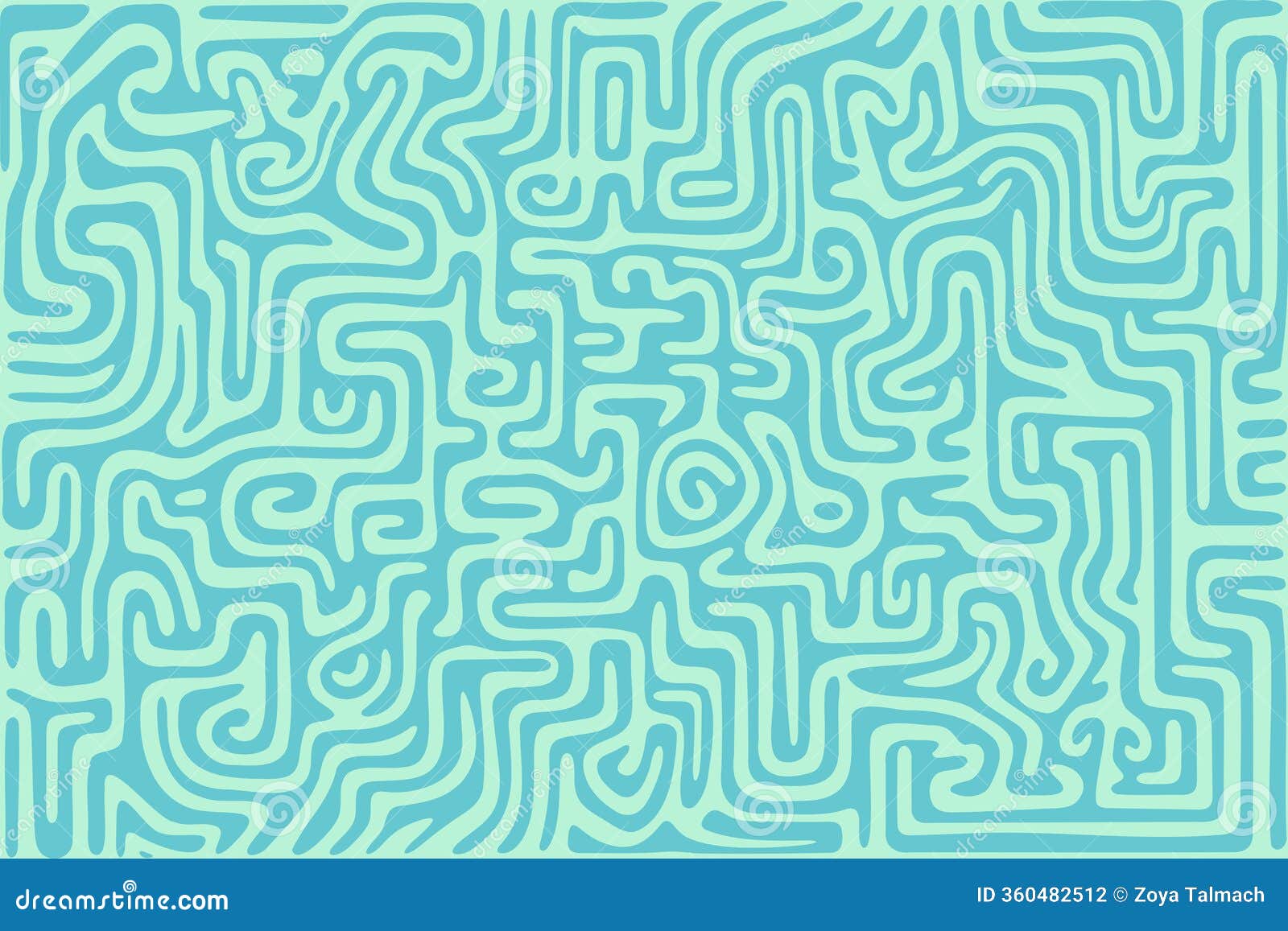 complex abstract pattern with intertwining lines in soft blue tones on a light background