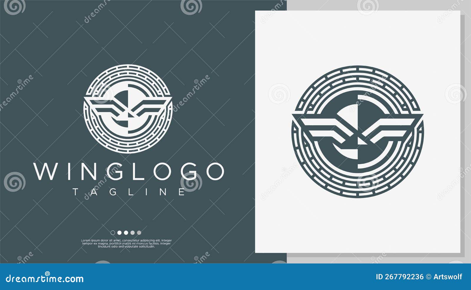 complex lines wing logo  template. wings logo  branding .