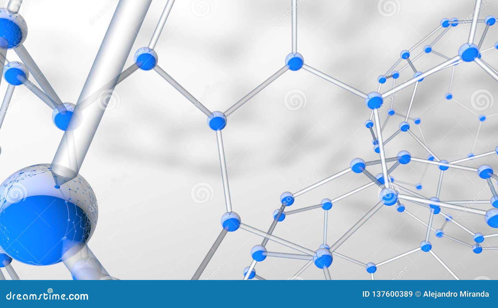 Complex Structure Formed by Tubes and Blue Spheres As Molecules Forming