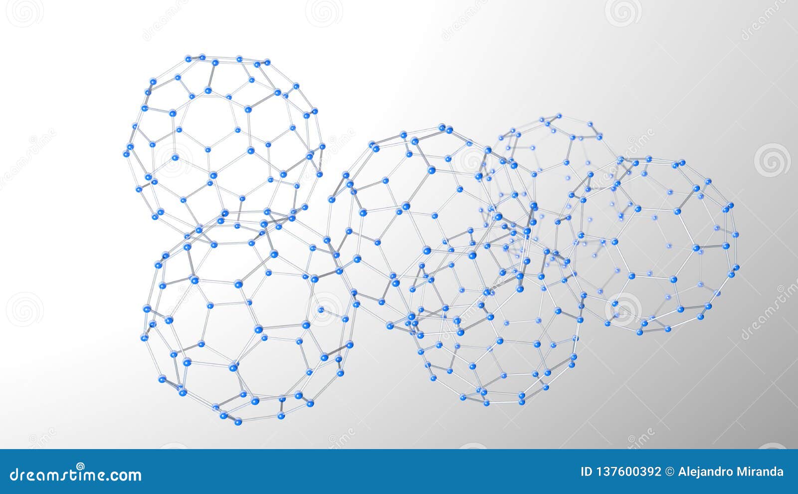 Complex Structure Formed by Tubes and Blue Spheres As Molecules Forming