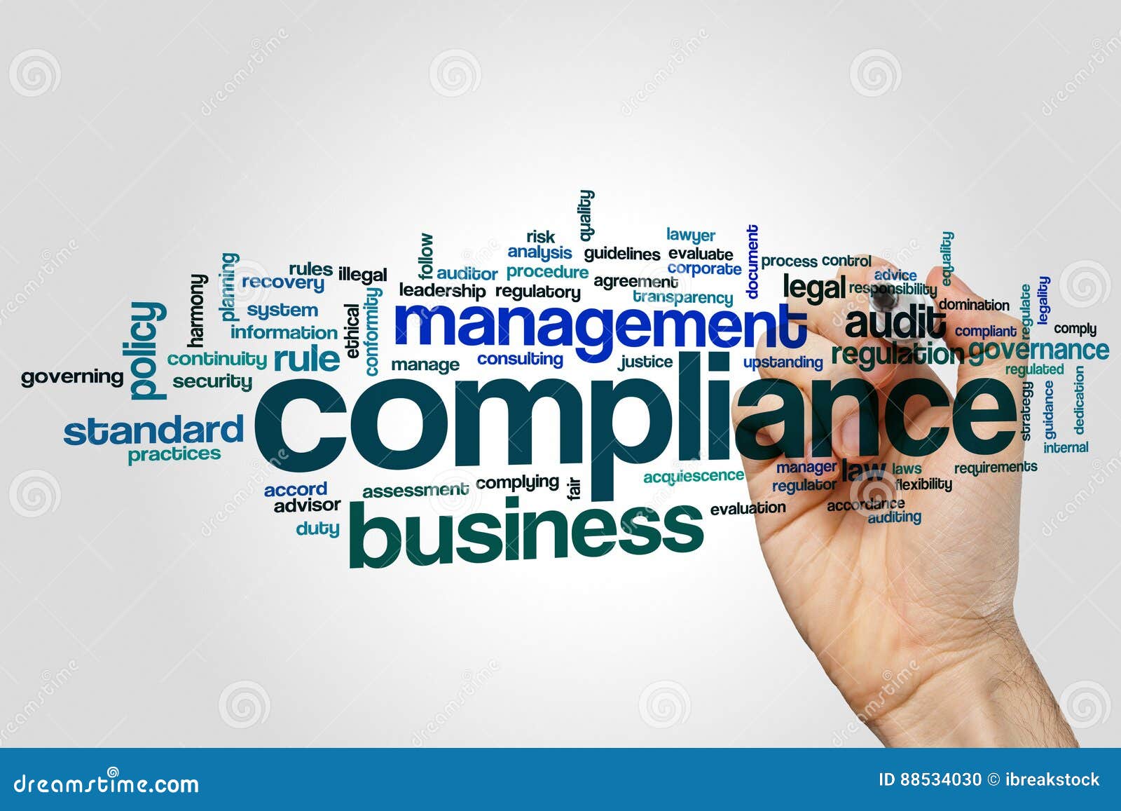 Compliance Word Cloud Concept on Grey Background Stock Photo Image of
