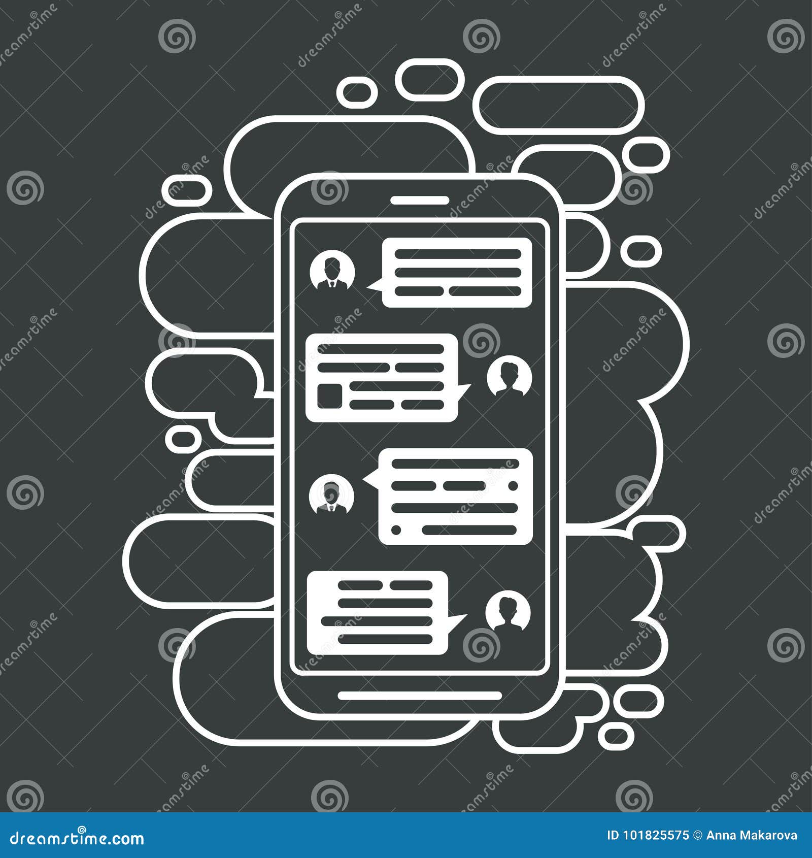 Compose Dialogues Using Samples Bubbles. Smart Phone Chatting Sms