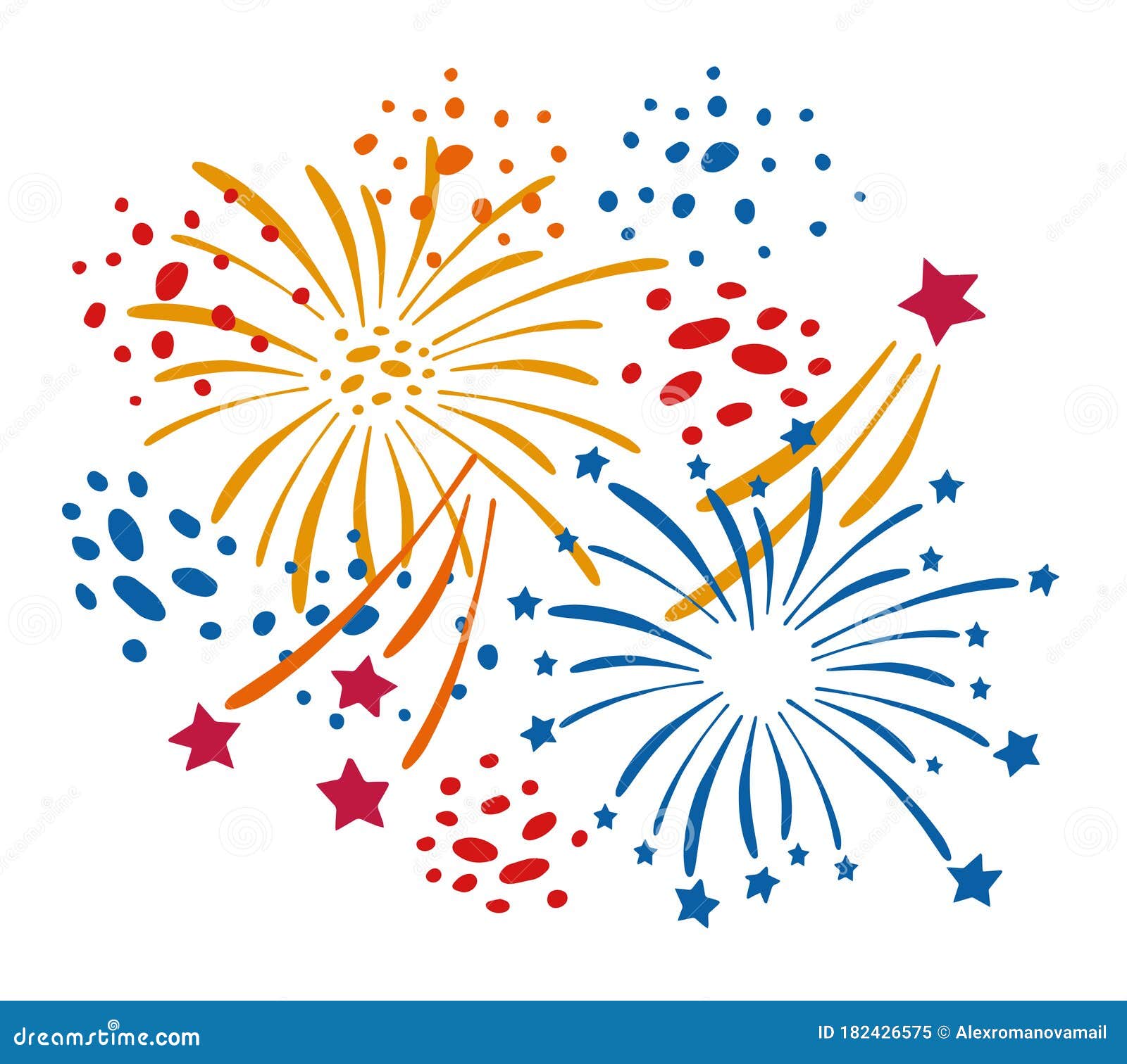 Composição Com Diferentes Fogos De Artifício De Desenho Animado Ilustração  do Vetor - Ilustração de diferente, festival: 182426575