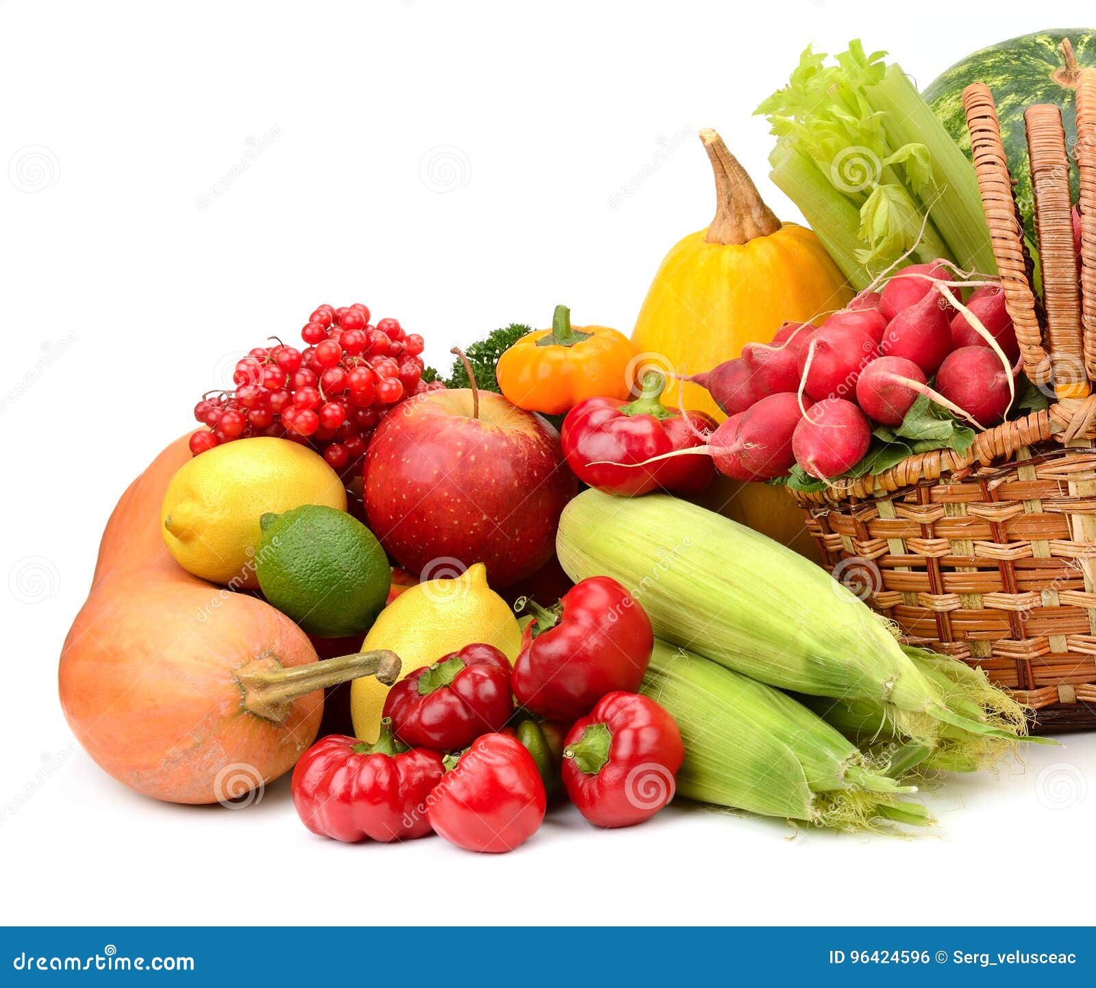 Composição Das Frutas E Legumes Na Cesta Foto de Stock - Imagem de citrino,  alimento: 96424596, image size:1600x1443