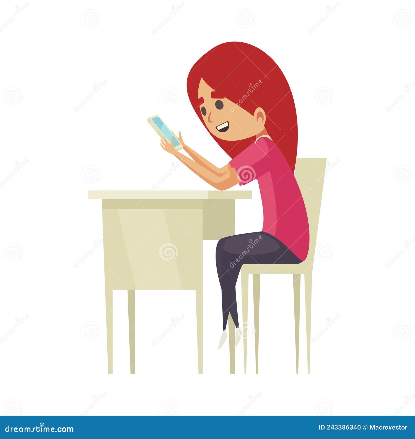 Mulher Jogando Videogame Na Ilustração Do Vetor Smartphone. Vício