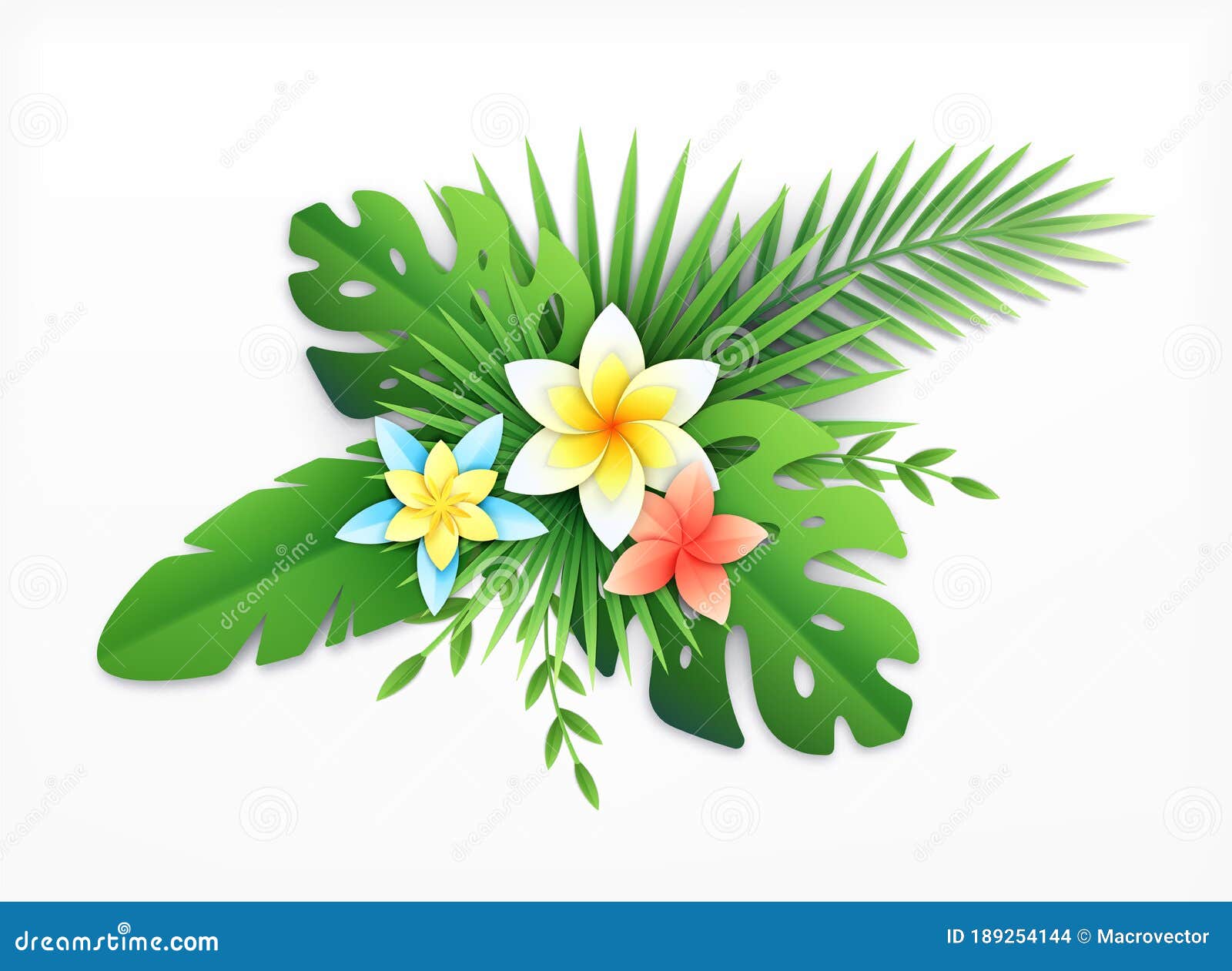 Composición De Flor Tropical De Papel Stock de ilustración - Ilustración de  creativo, flora: 189254144