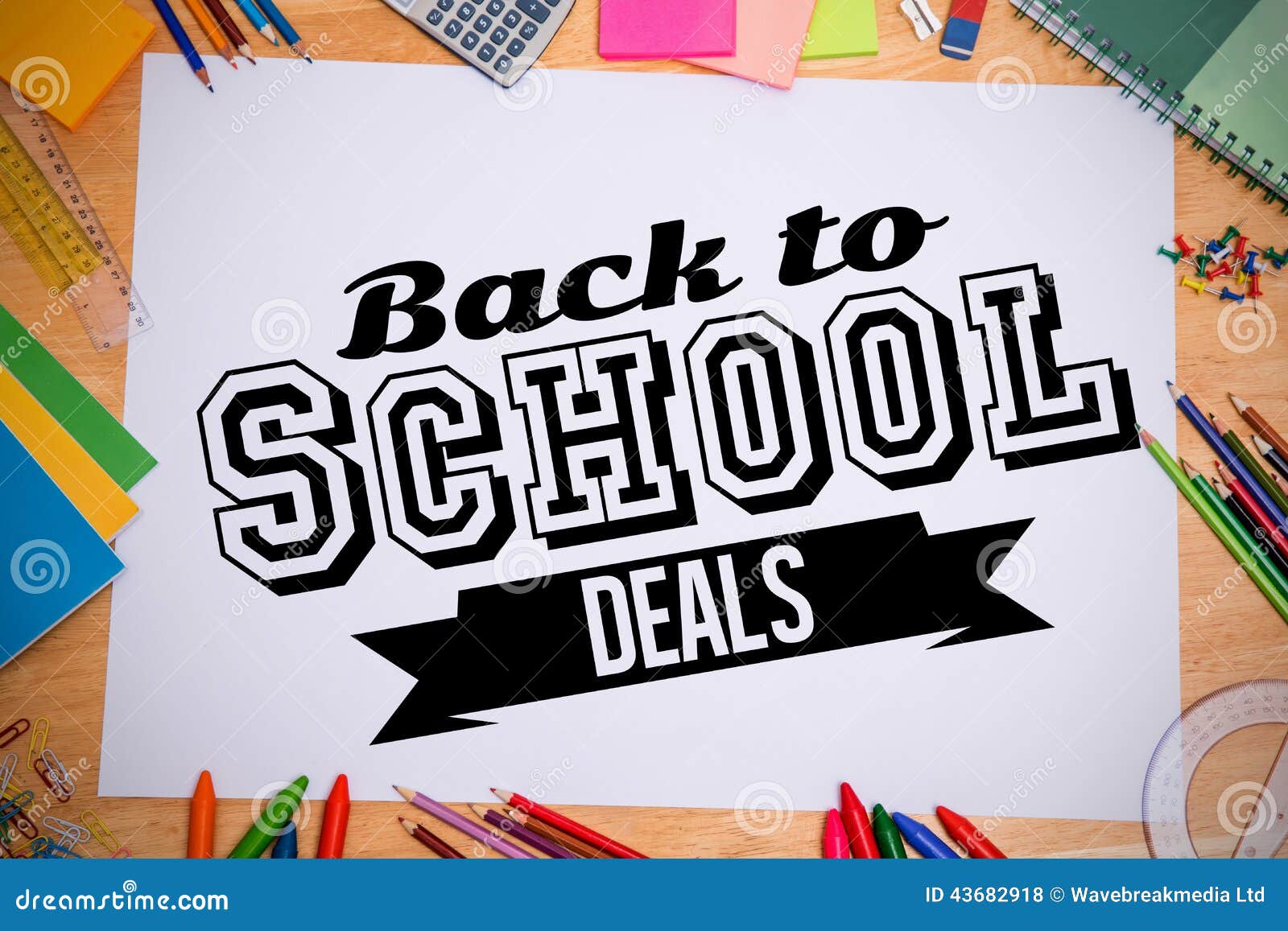 Composite Image of Back To School Deals Message Stock Illustration Illustration of study