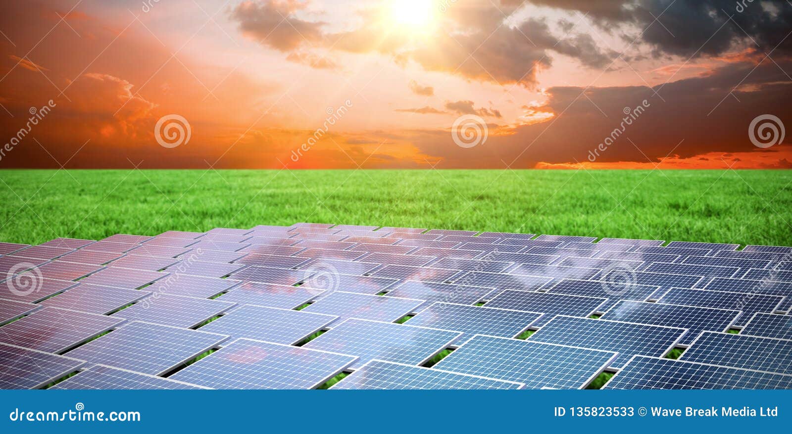 Composite Image of Blue Solar Panels Stock Illustration Illustration
