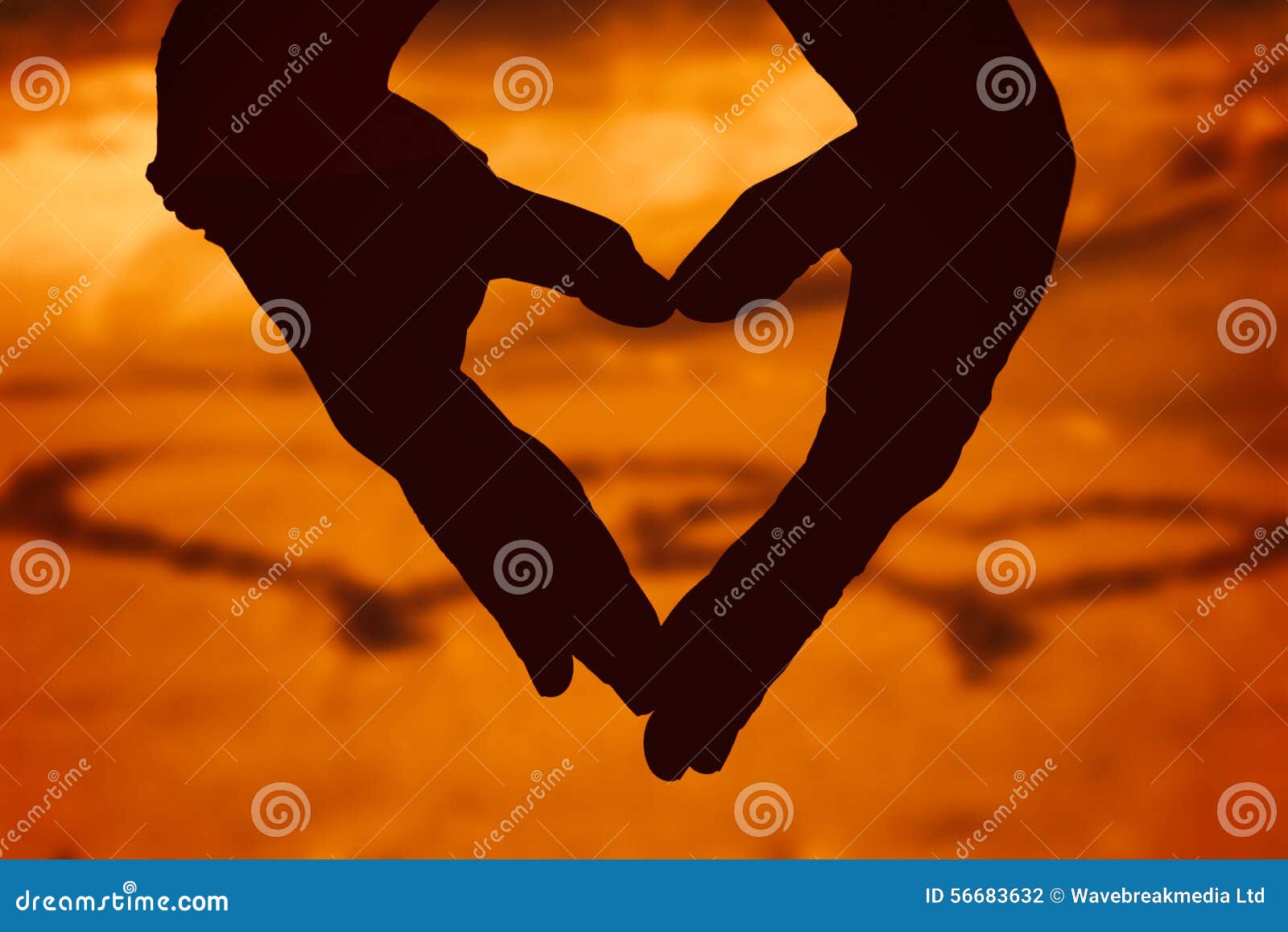 Composite Image Of Close Up Of Hands Forming Heart Stock Photo Image