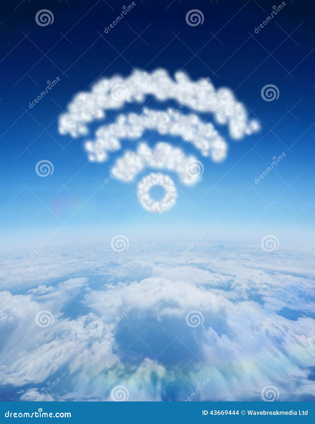 Composite Image of Cloud in Shape of Wifi Sign Stock Illustration