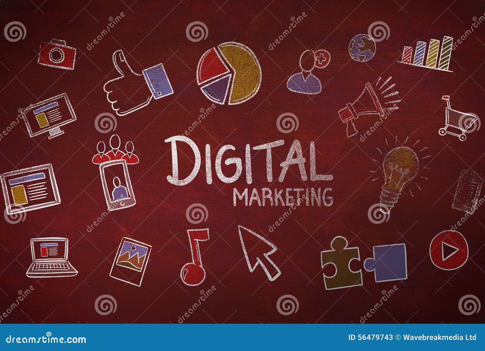 Composite image of digital marketing. digital marketing against desk