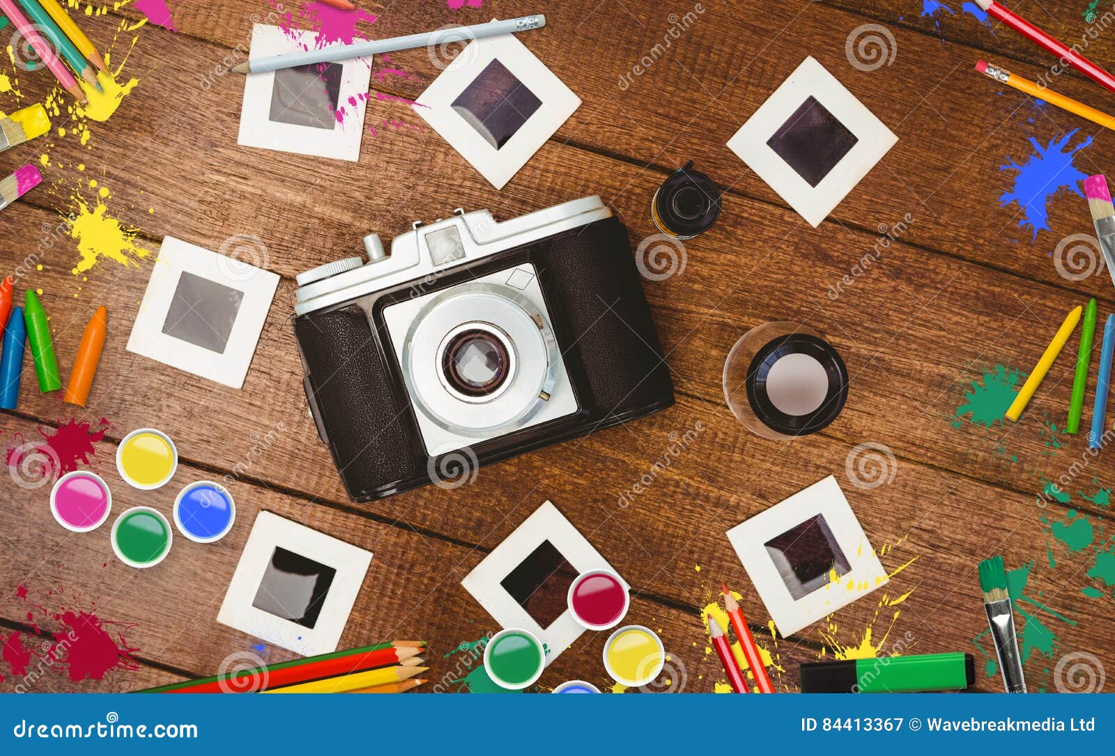 Composite Image of Frame of Art Supply Stock Image Image of happy