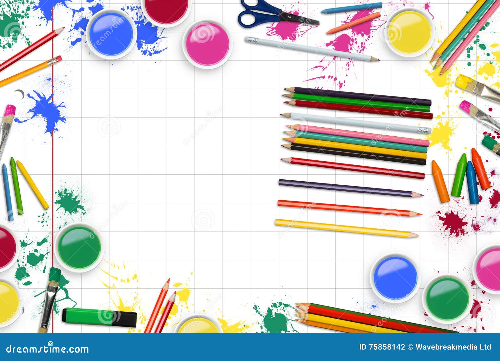 Composite Image of Frame of Art Supply Stock Illustration