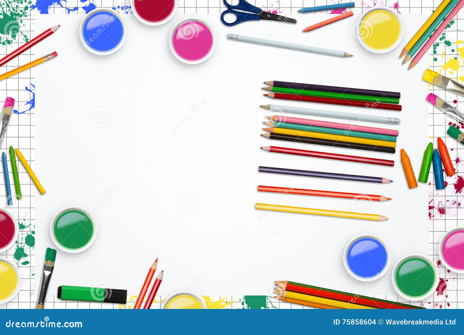 Composite Image of Frame of Art Supply Stock Illustration