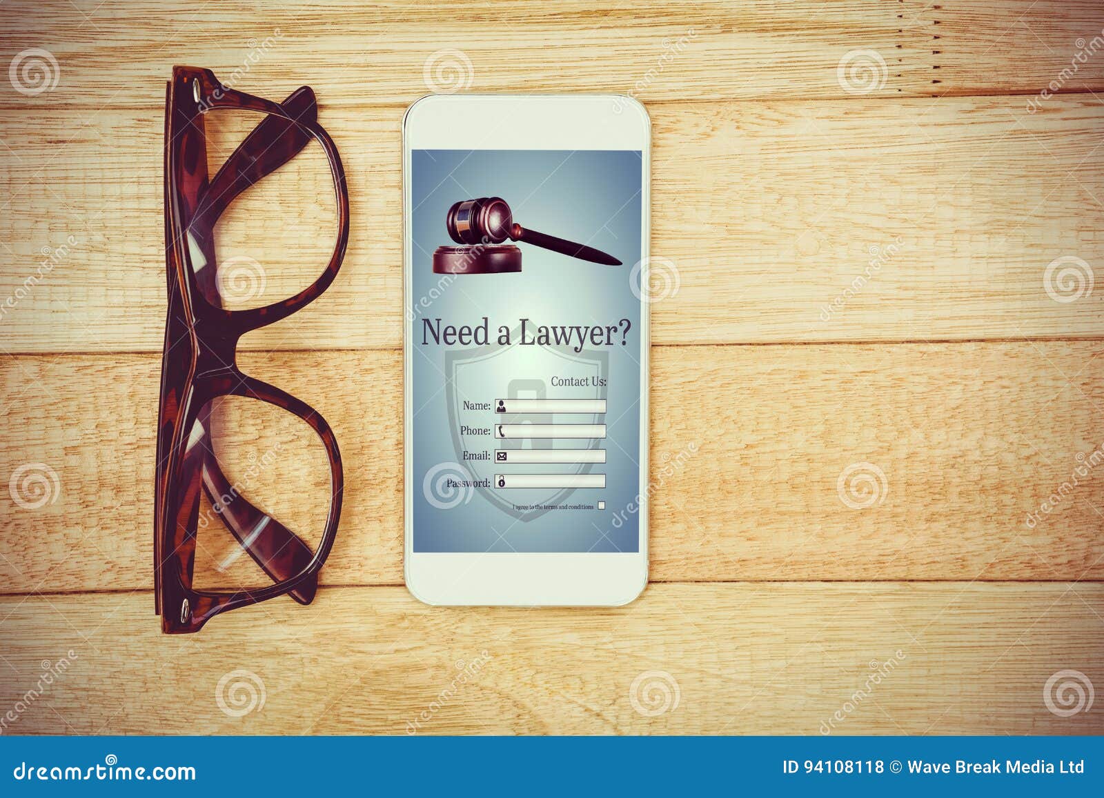 Composite Image of Graphic Interface of Lawyer Contact Form Stock Illustration Illustration of