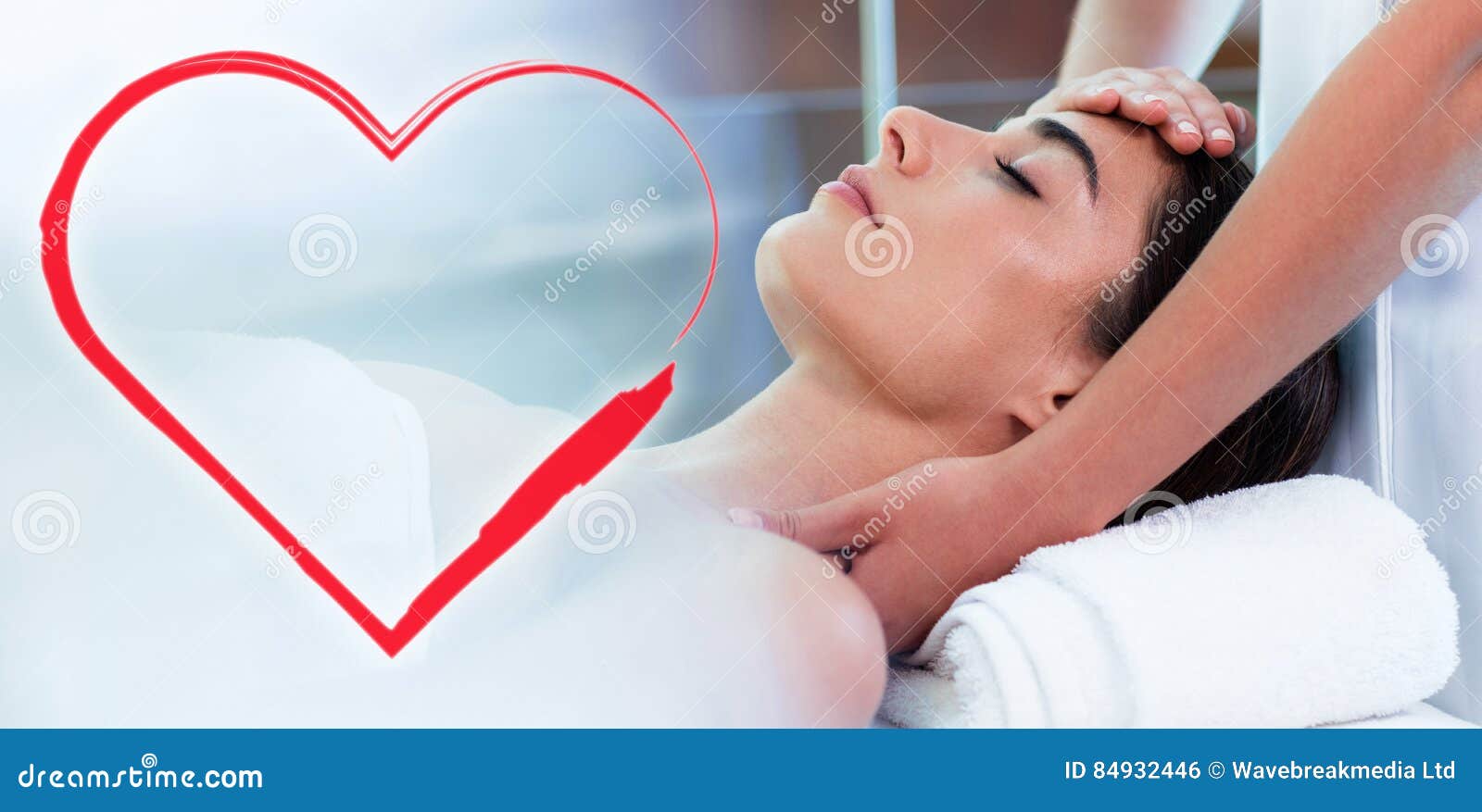 Composite Image Of Head Massage On Woman With Love Heart Stock Illustration Illustration Of