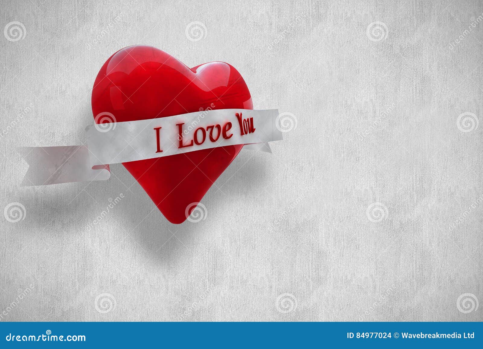 Composite Image of Heart with Scroll 3d Stock Photo - Image of