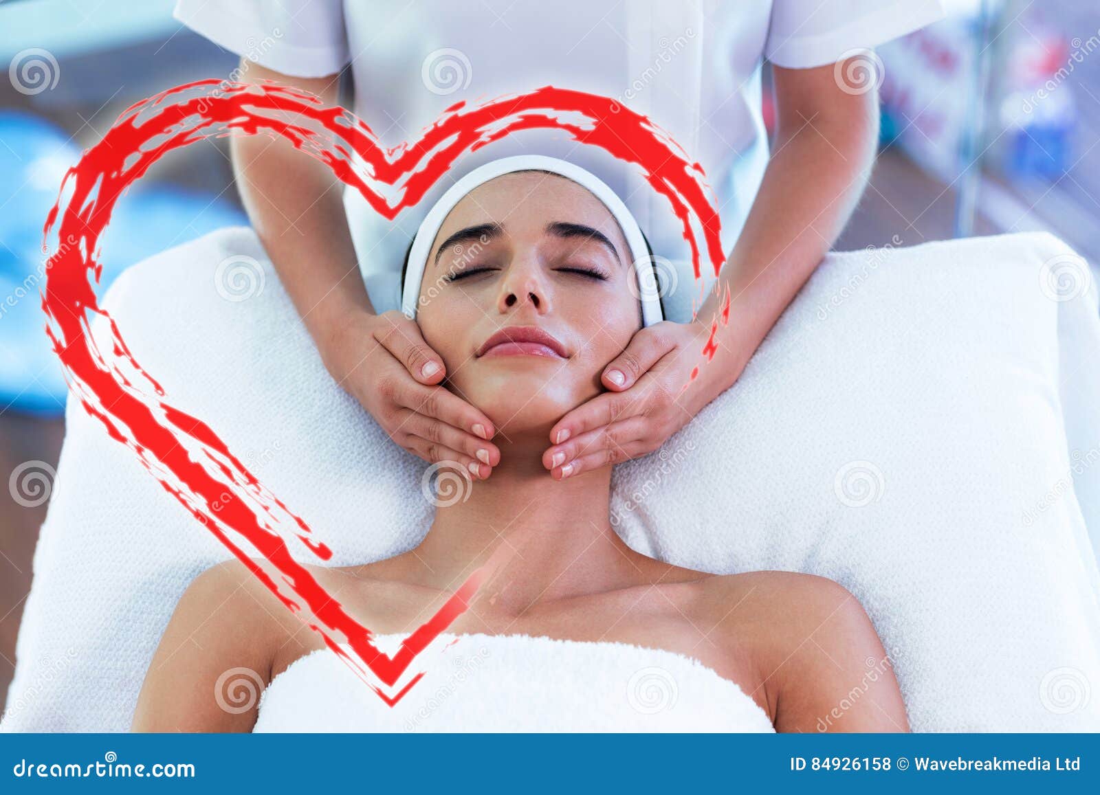 Composite Image Of A Massage Session With Love Heart Stock Illustration Illustration Of