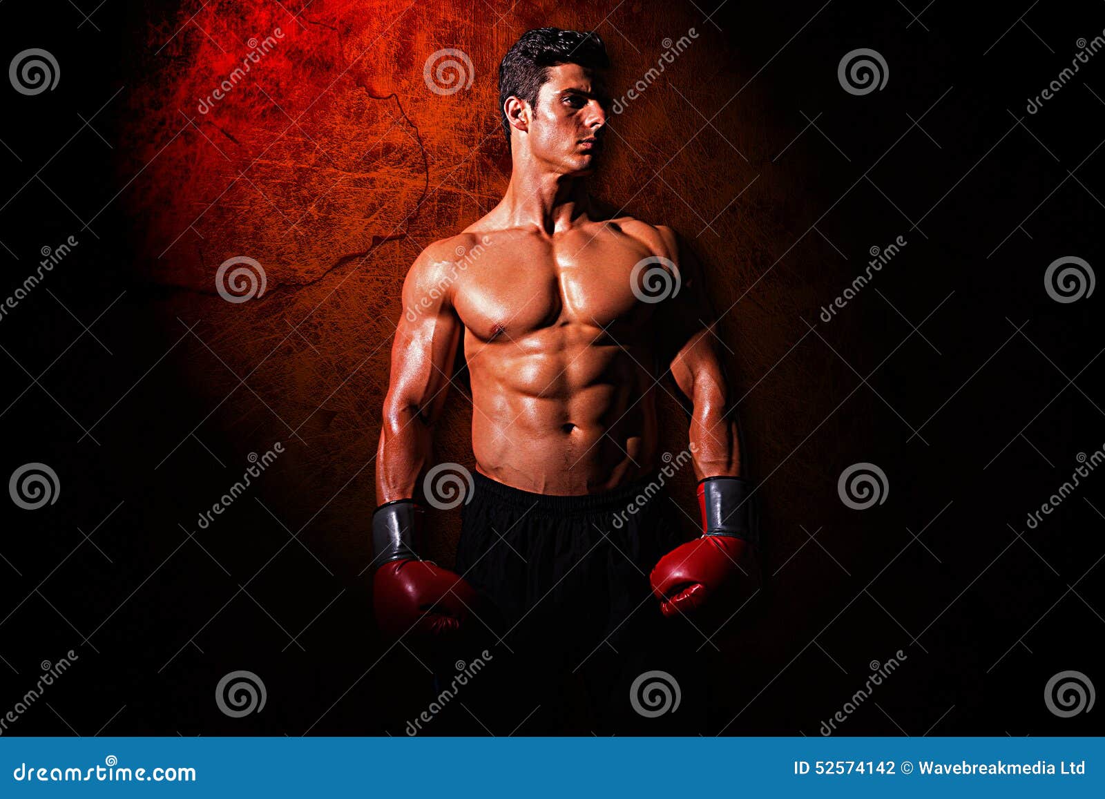 Composite Image Of Muscular Boxer Stock Photo Image of background