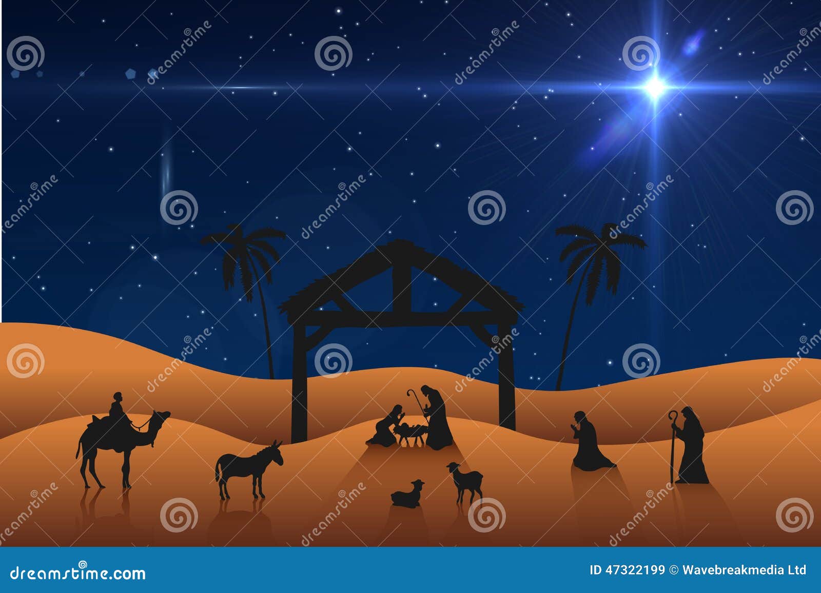 Composite Image of Nativity Scene Stock Illustration Illustration of