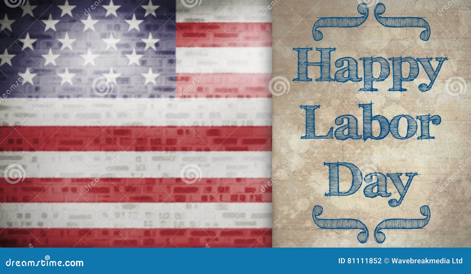 Composite Image of Poster of Happy Labor Day Text Stock Illustration Illustration of generated
