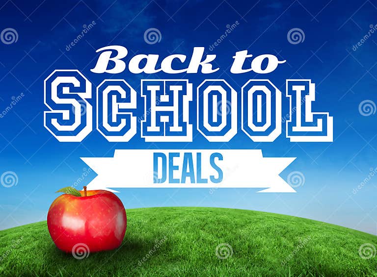Composite Image of Red Apple with Back To School Message Stock Illustration Illustration of