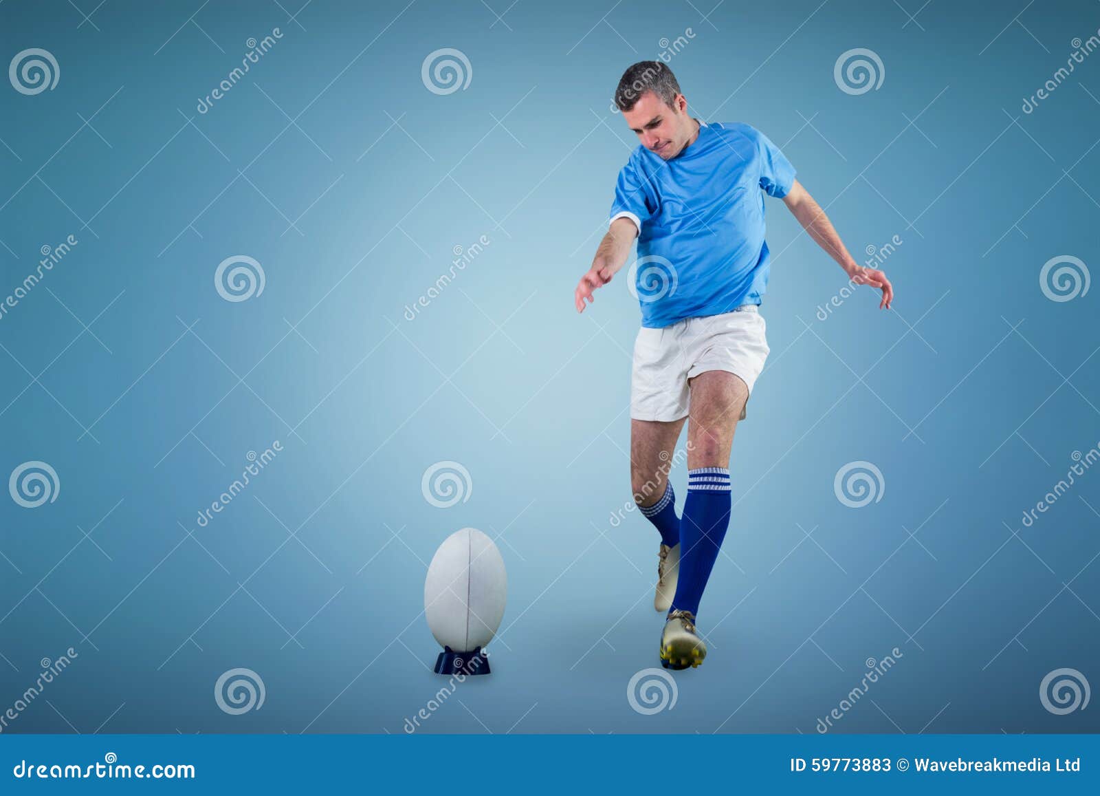 Composite Image of Rugby Player Doing a Drop Kick Stock Image Image