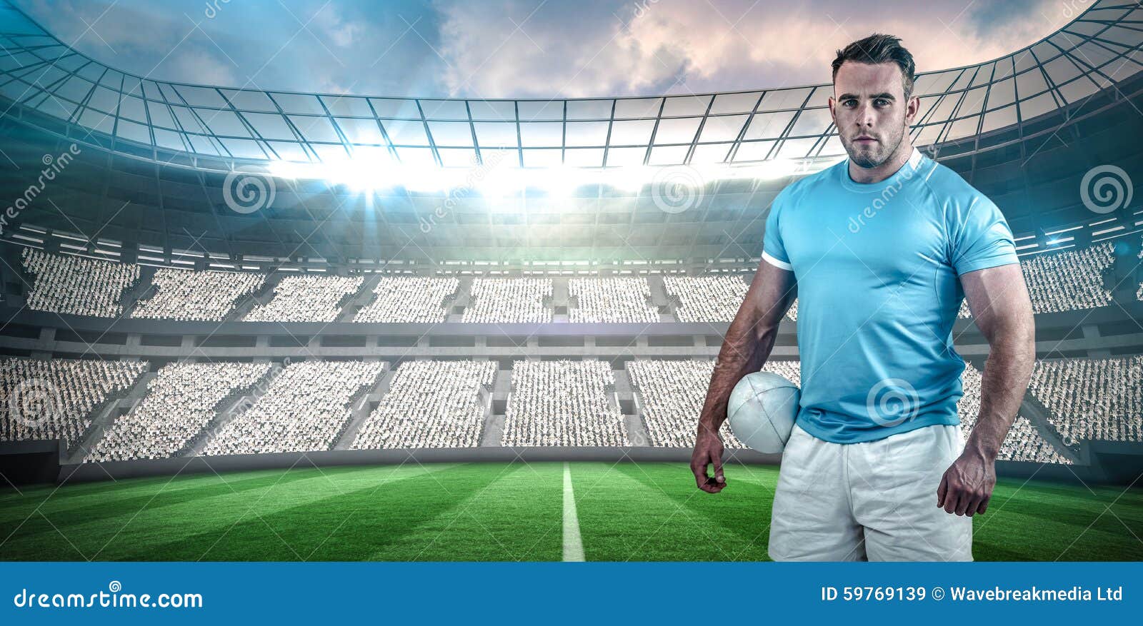 Composite Image of Rugby Player Looking at Camera Stock Image Image