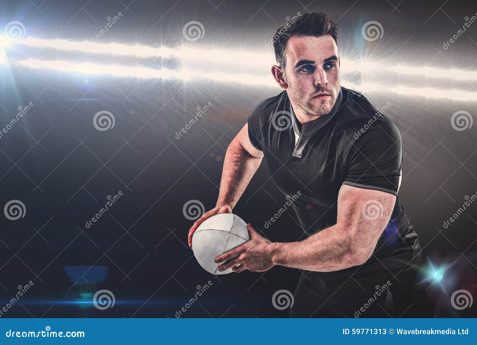 Composite Image of Rugby Player Throwing the Ball Stock Image Image