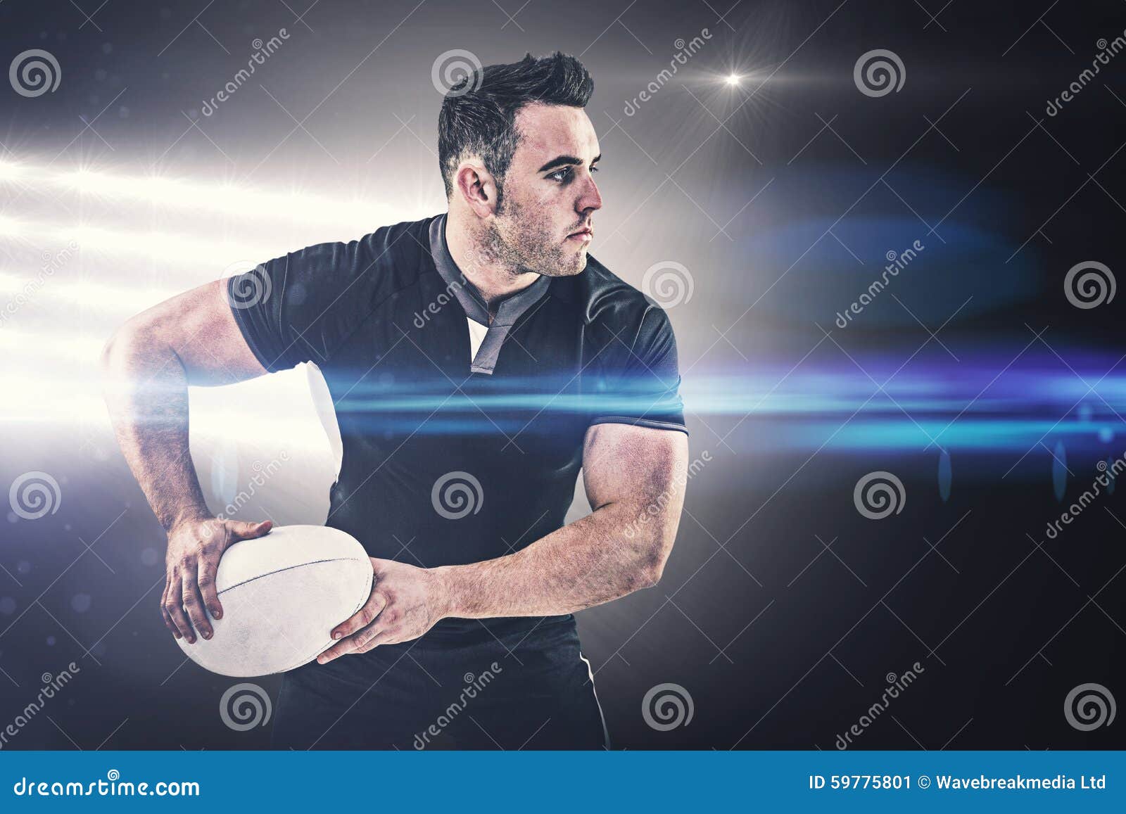 Composite Image of Rugby Player Throwing the Ball Stock Image Image