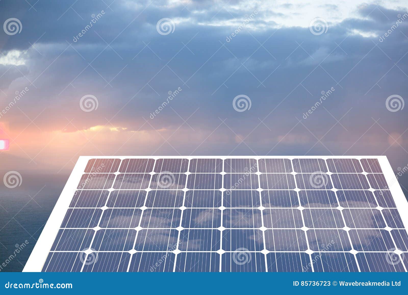 Composite Image of Solar Panel with Hexagon Shape Glasses Stock Image