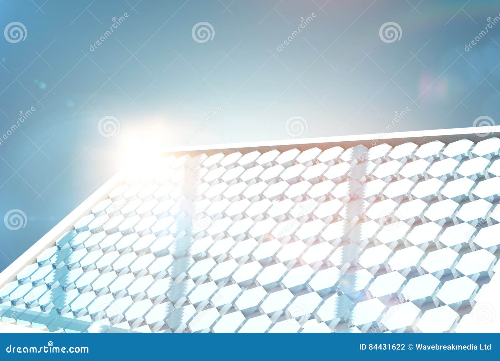 Composite Image of Solar Panel with Hexagon Shape Glasses 3d Stock