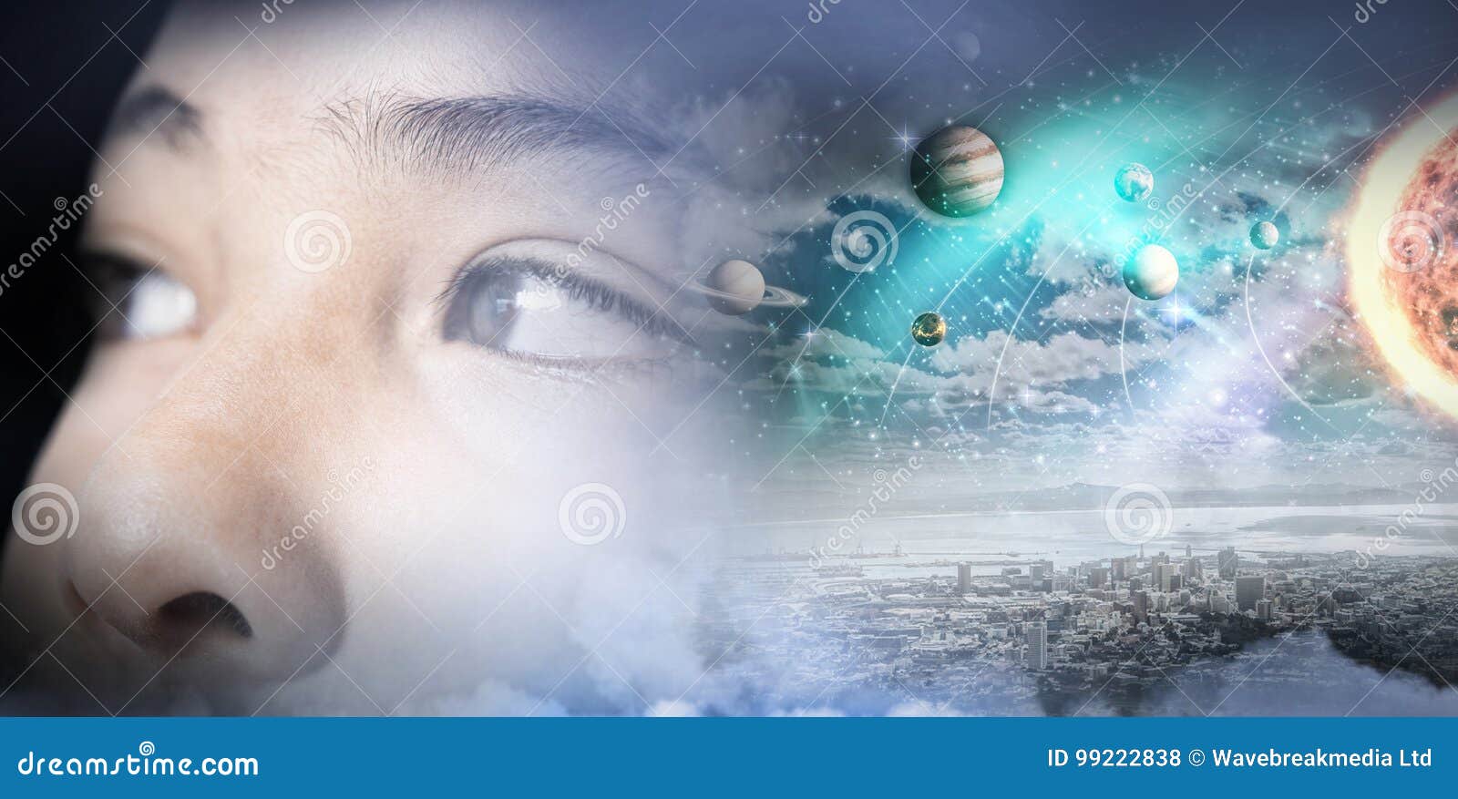 composite image of composite image of solar system against white background