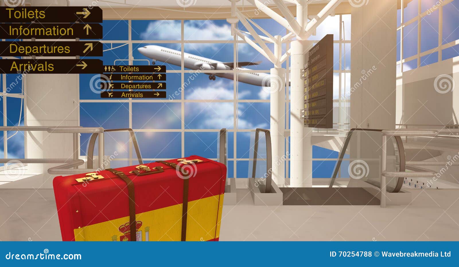 Composite Image of Spain Flag Suitcase Stock Illustration
