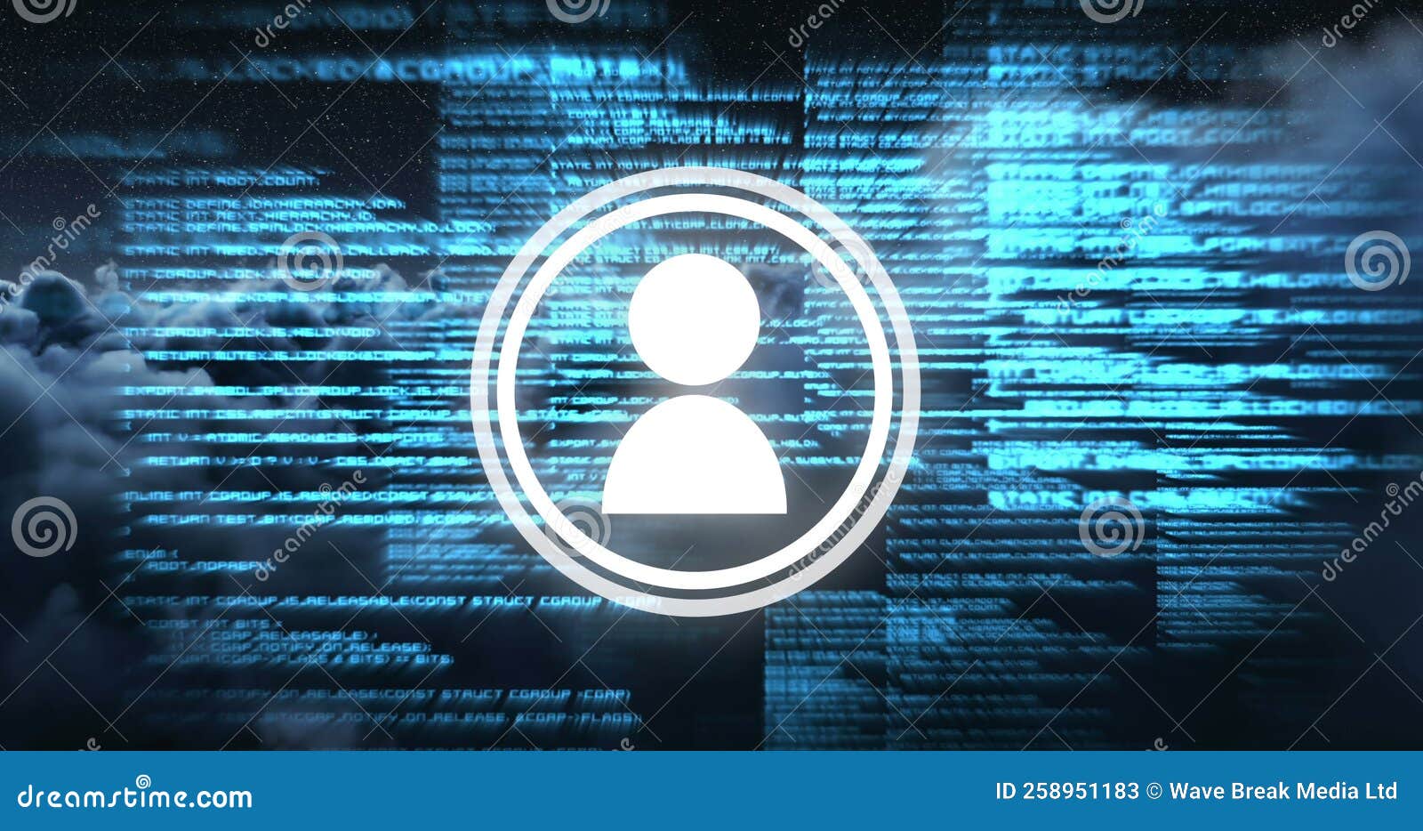 Composite of Profile Icon in Circles Over Programming Language Against ...