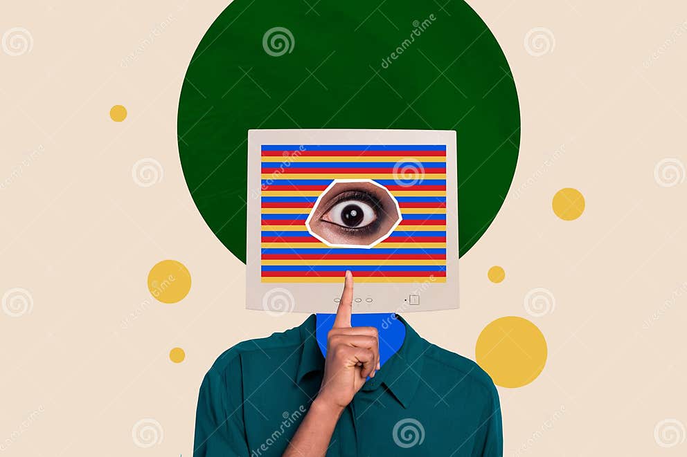 Composite Trend Image 3D Photo Collage of Headless Man Wear Computer ...