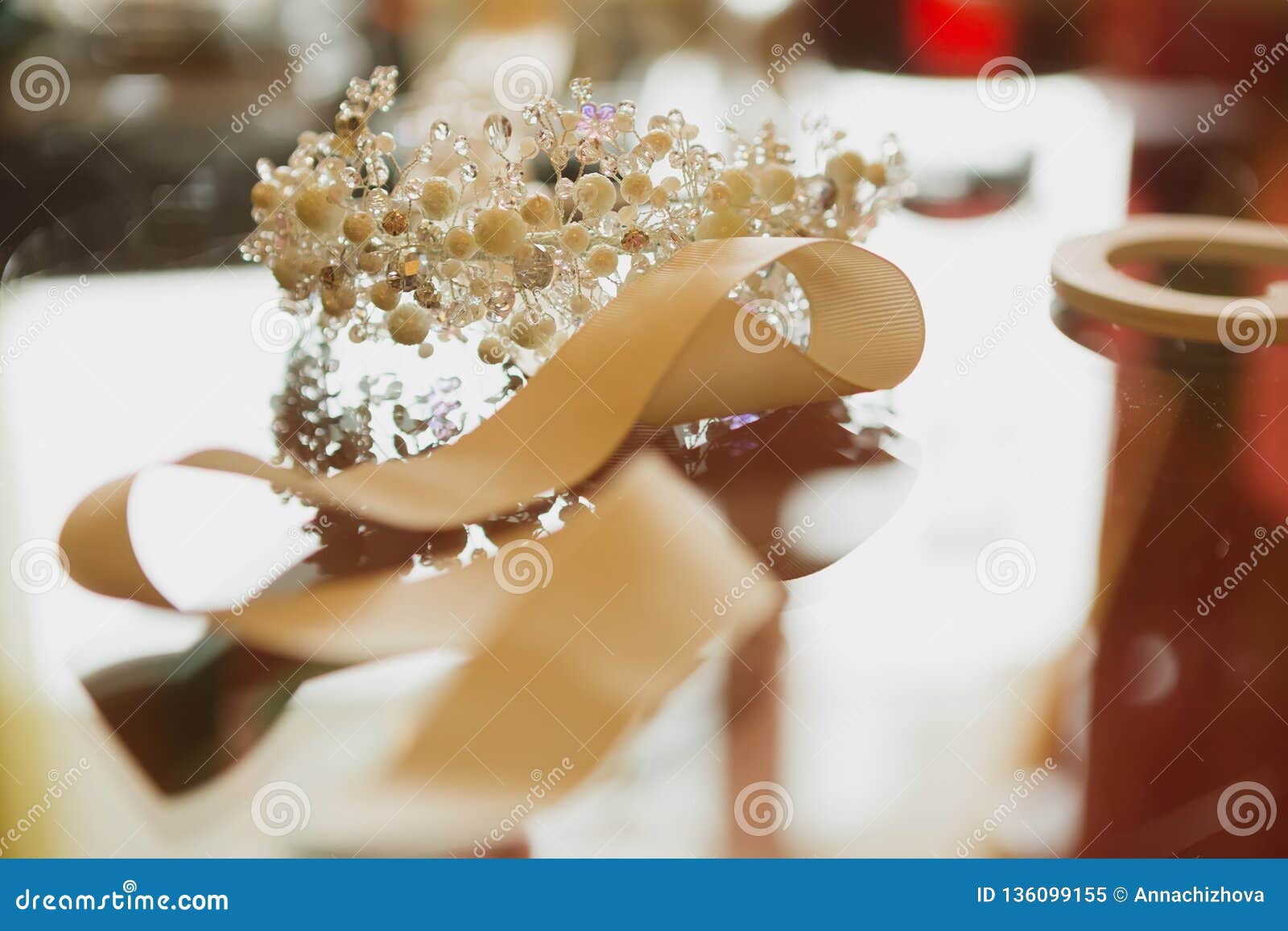 The Composition of Beautiful Wedding Accessories Bride. Stock Image