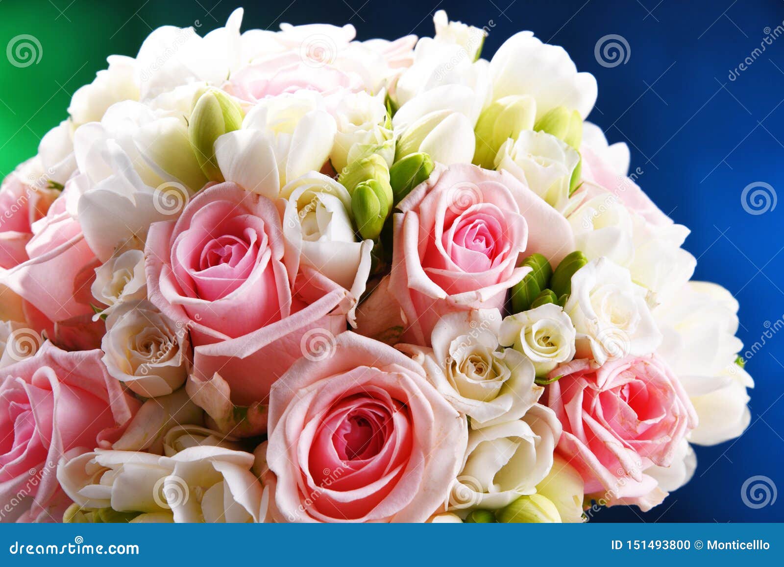 Composition with Bouquet of Freshly Cut Flowers Stock Photo - Image of ...