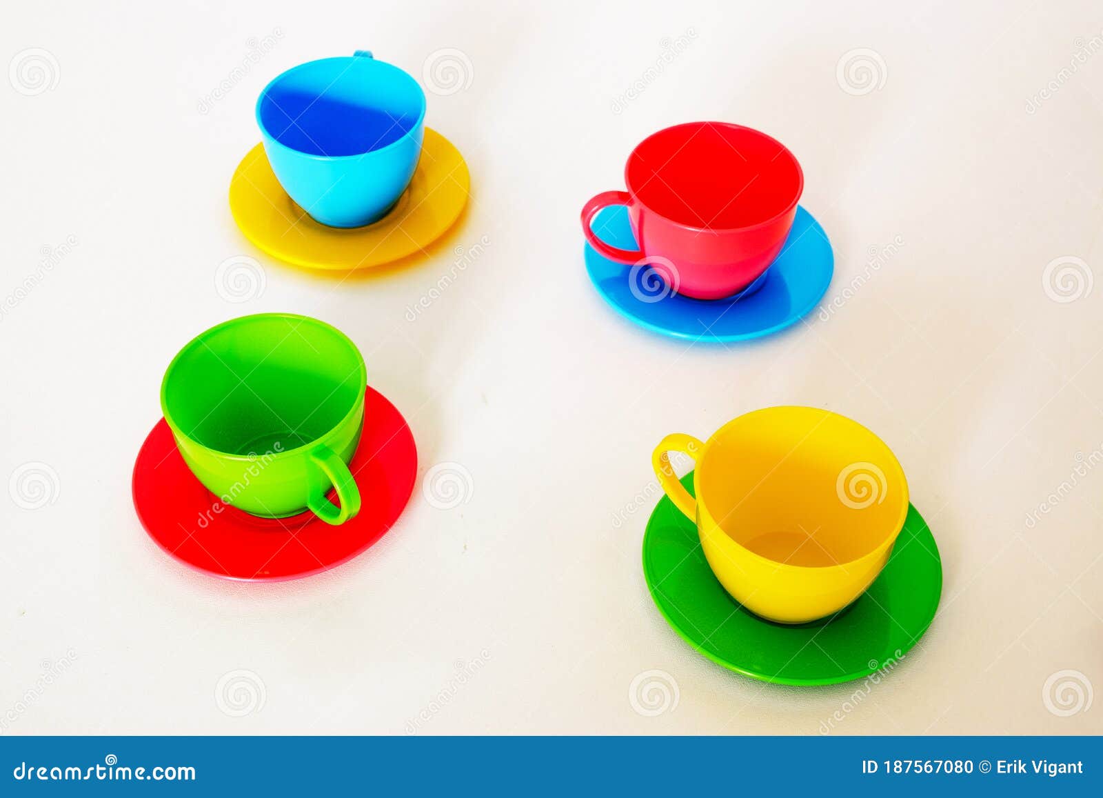 Composition from a Children`s Plastic Service, Consisting of Four Multi