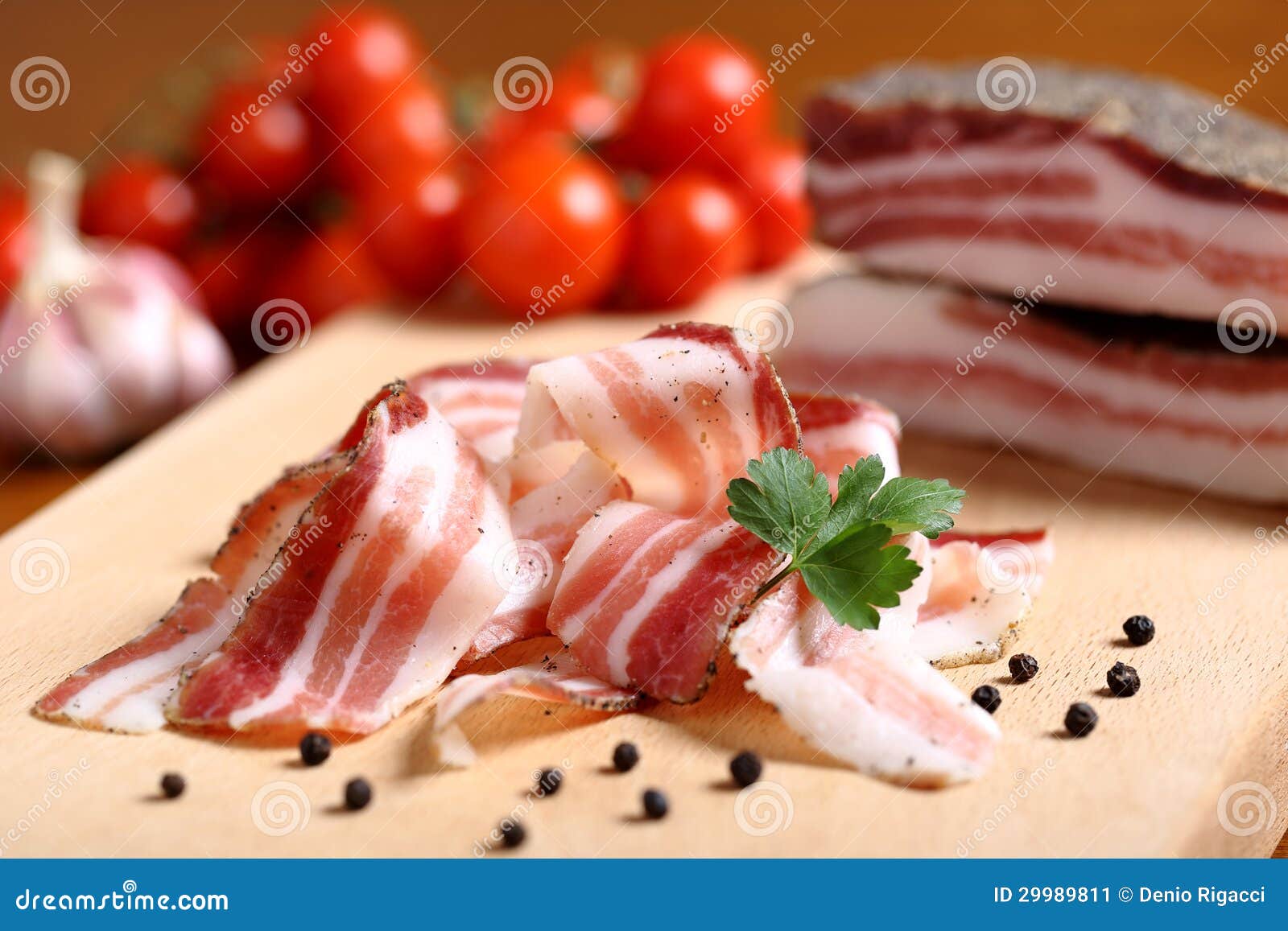 Delicious Meals Italian Salami Bacon Stock Image Image of table