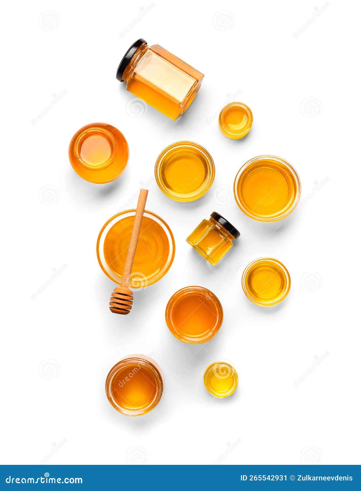 Composition from Different Jars with Honey on Isolation Stock Image Image of flavor, isolated
