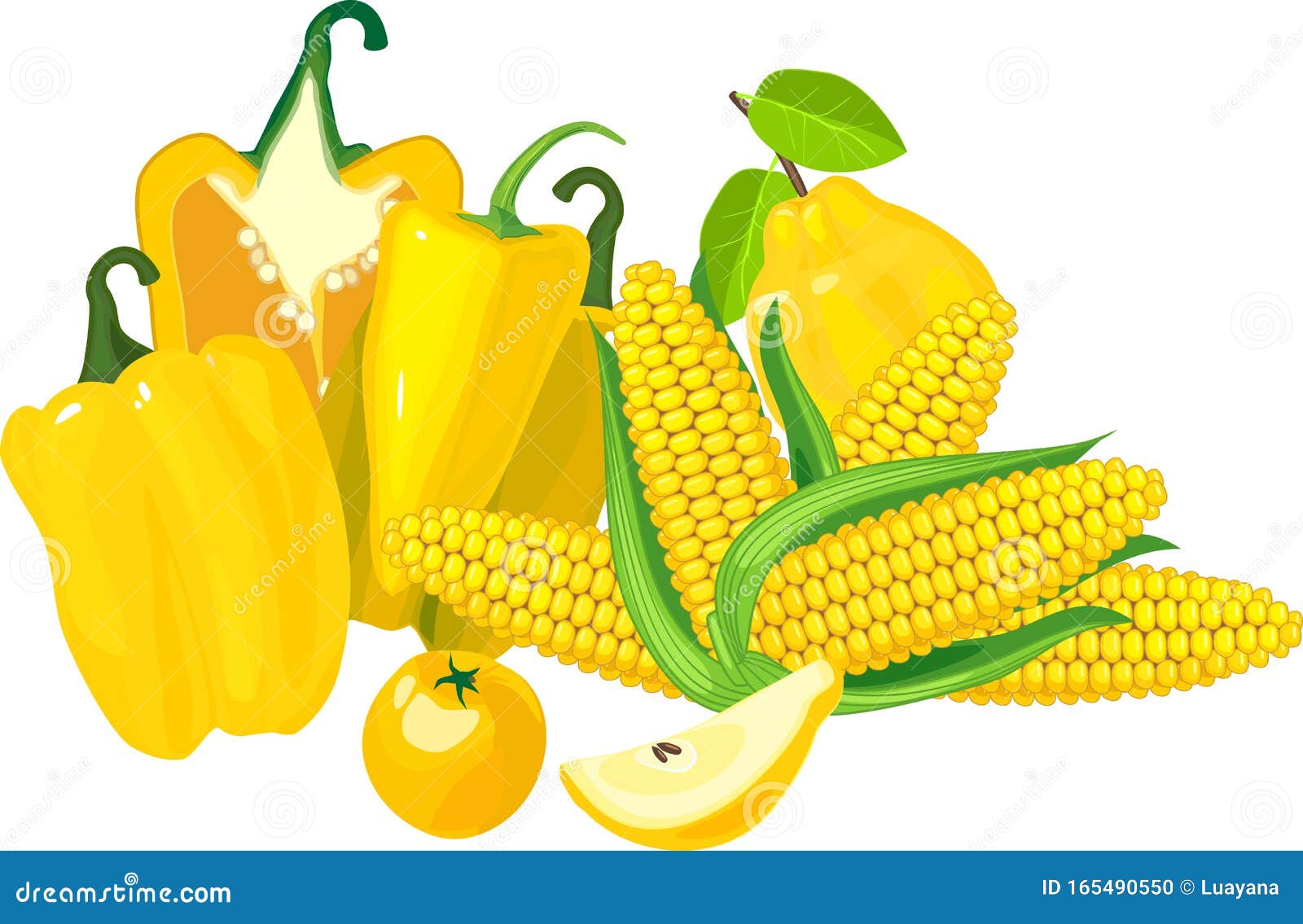 Set Of Different Red, Yellow Berries And Green Leaves For Design RoyaltyFree Stock Photo