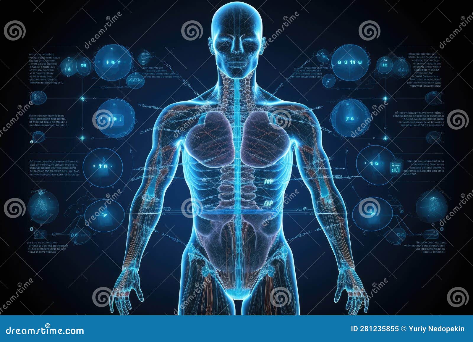person on a computer screen displaying real-time data and visuals. generative ai