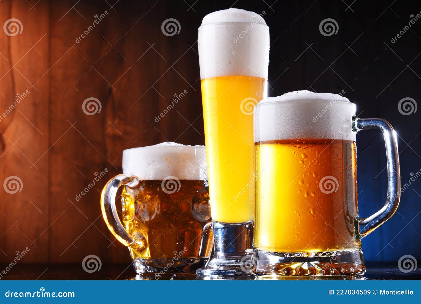 Composition with Glasses of Beer of Various Kinds Stock Image - Image ...