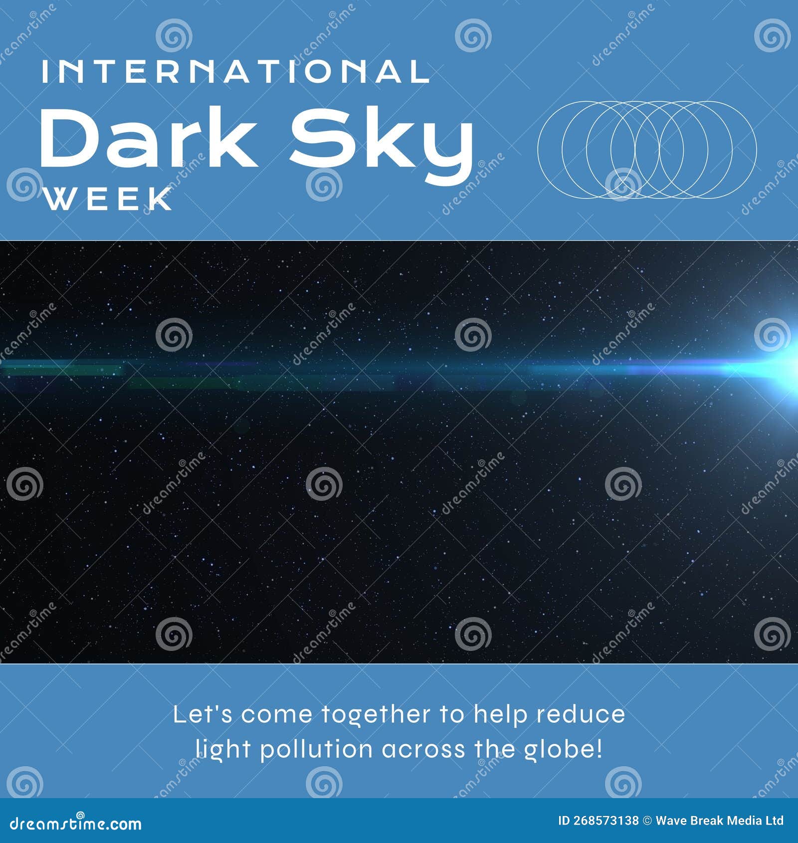 Composition of International Dark Sky Week Text Over Space and Stars
