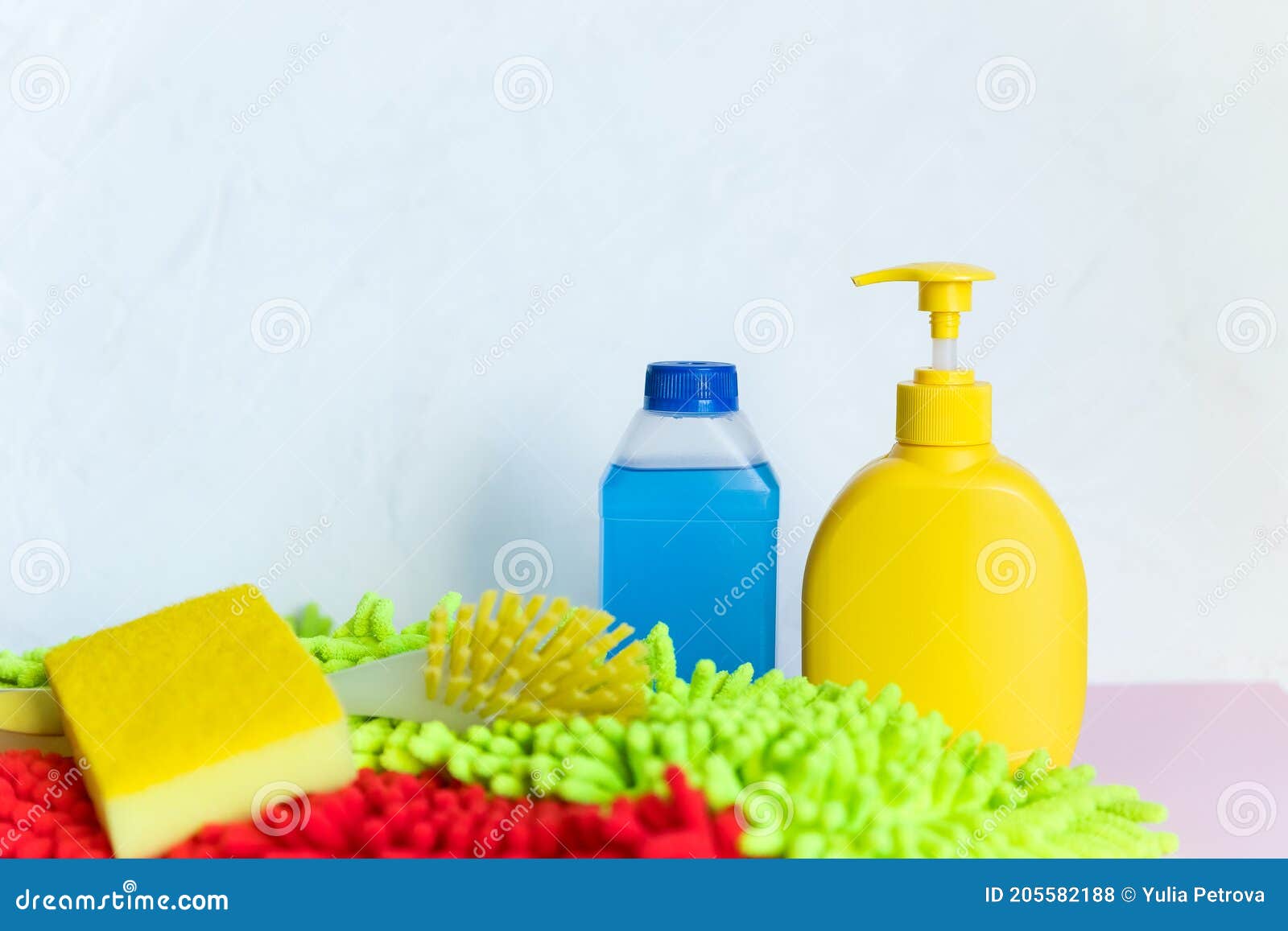 Composition of Isolated Tools for Cleaning Houses on White Background
