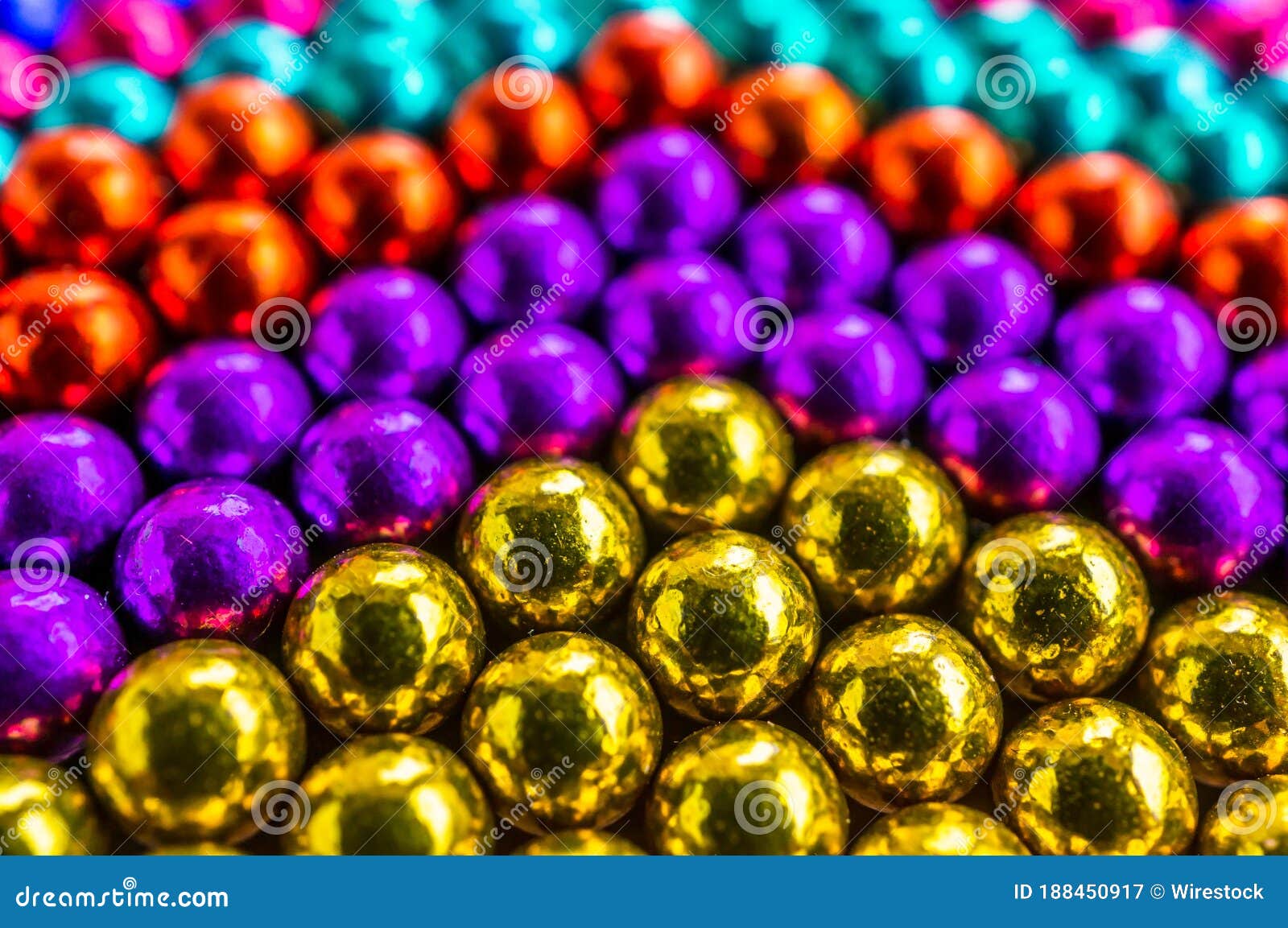Composition from Colorful Metal Balls Abstract Background